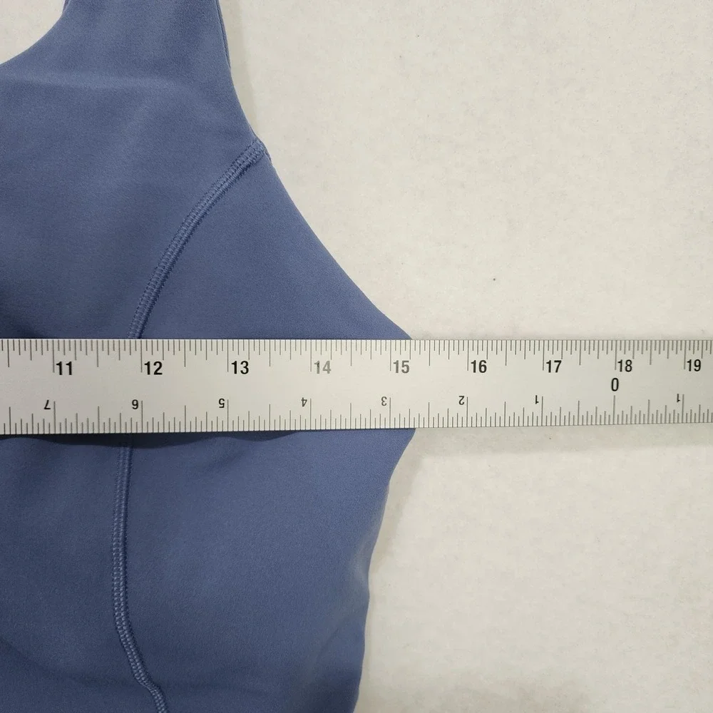 Lululemon Align Tank Top Womens 10 Blue V-Neck Light Support Athletic Cropped